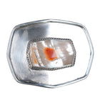 Vintage sterling silver mother of pearl/spiny oyster Spondylus belt buckle - Estate Fresh Austin