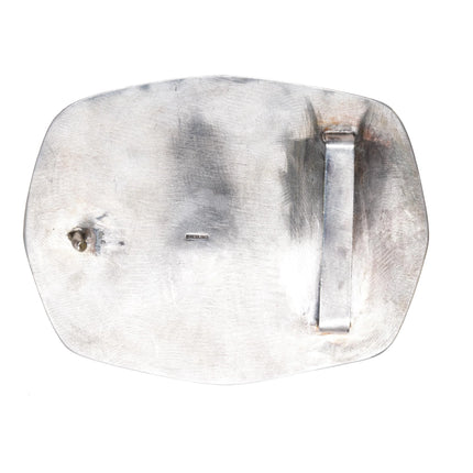 Vintage sterling silver mother of pearl/spiny oyster Spondylus belt buckle - Estate Fresh Austin