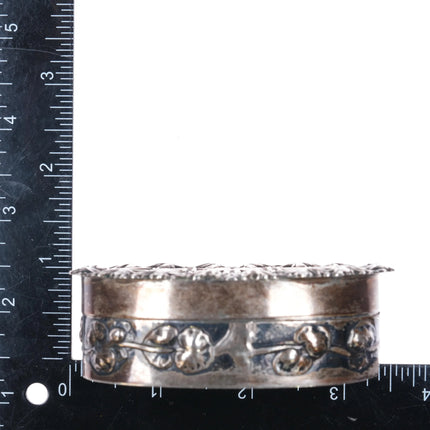 c1911 William Comyns British sterling silver potpourri box reticulated jewelry - Estate Fresh Austin