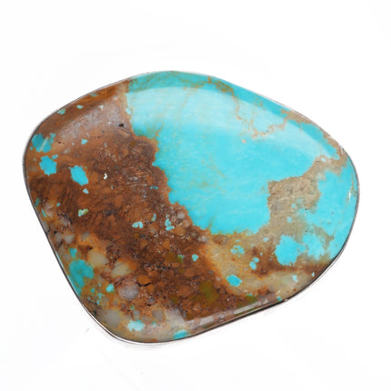 Vintage DM Lee Navajo sterling silver boulder Royston turquoise belt buckle - Estate Fresh Austin