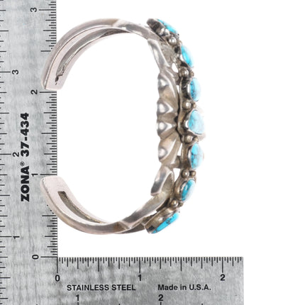 6.1" c1940's Candelaria spiderweb turquoise cast sterling silver cuff bracelet - Estate Fresh Austin