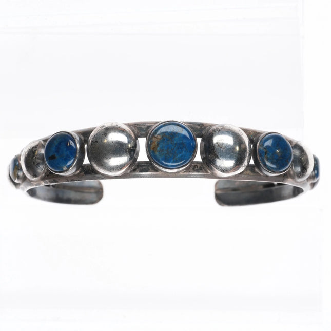 6.75" Vintage modernist sterling silver chrysocolla southwestern cuff bracelet - Estate Fresh Austin