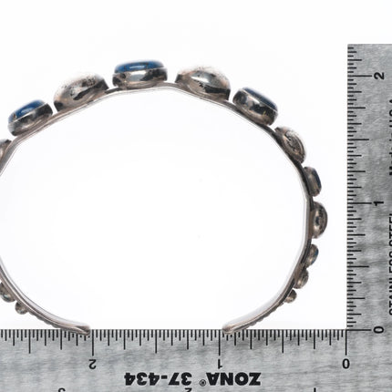 6.75" Vintage modernist sterling silver chrysocolla southwestern cuff bracelet - Estate Fresh Austin