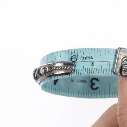 6.75" Vintage modernist sterling silver chrysocolla southwestern cuff bracelet - Estate Fresh Austin