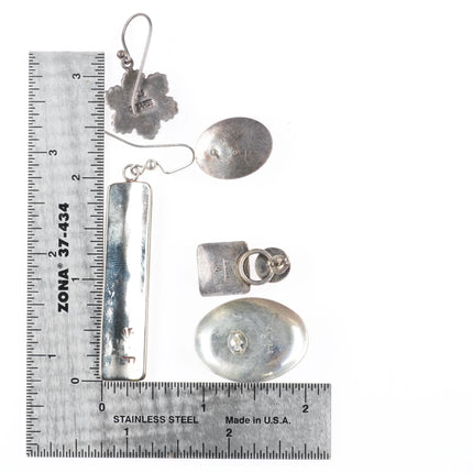 Vintage Navajo/Southwestern sterling silver multi-stone earrings collection lot - Estate Fresh Austin