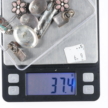 Vintage Navajo/Southwestern sterling silver multi-stone earrings collection lot - Estate Fresh Austin