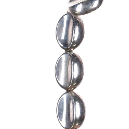 Retro Mexican modernist sterling silver discs link necklace 20" long - Estate Fresh Austin