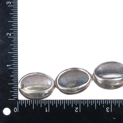 Retro Mexican modernist sterling silver discs link necklace 20" long - Estate Fresh Austin