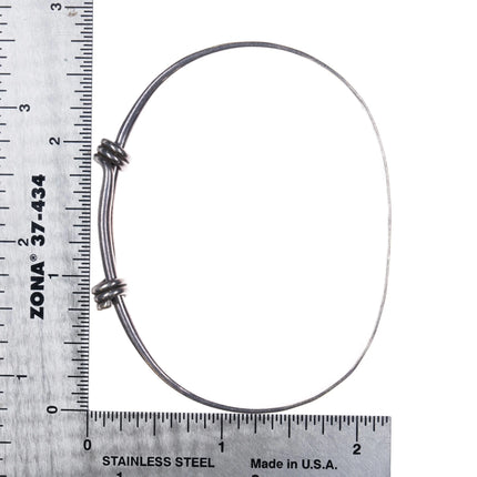 7" Adjustable Ed Levin Sterling silver Bangle bracelet sliding - Estate Fresh Austin
