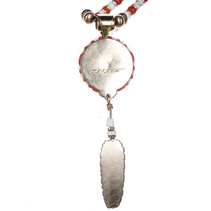 Boyd Tsosie Navajo 14k gold, diamond, opal, and coral beaded necklace - Estate Fresh Austin