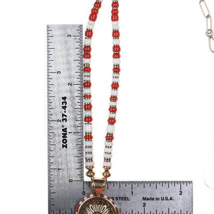 Boyd Tsosie Navajo 14k gold, diamond, opal, and coral beaded necklace - Estate Fresh Austin