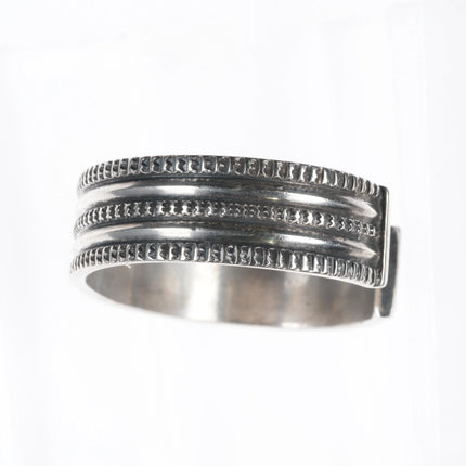 6.5" Vintage Navajo heavily stamped ingot silver cuff bracelet sterling - Estate Fresh Austin