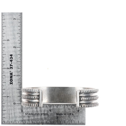 6.5" Vintage Navajo heavily stamped ingot silver cuff bracelet sterling - Estate Fresh Austin