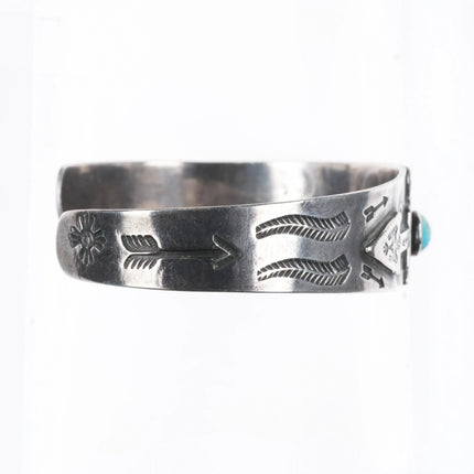 6.6" 30's-40's nice Fred Harvey sterling silver thunderbird/arrow cuff bracelet - Estate Fresh Austin