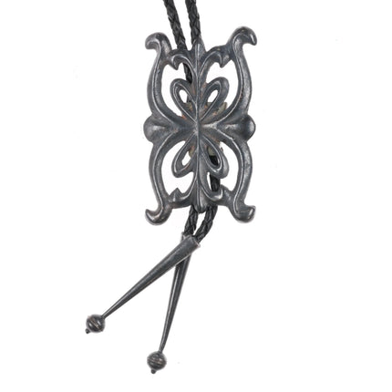 c1960 c-31 Navajo cast ketoh design sterling silver bolo tie - Estate Fresh Austin