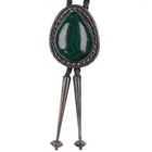 c1970 Navajo Malachite sterling silver rope edge bolo tie - Estate Fresh Austin