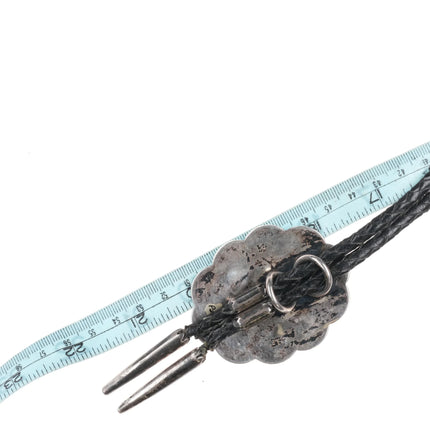 Phil Pvo Kiowa 14k gold/sterling silver bolo tie with elk - Estate Fresh Austin