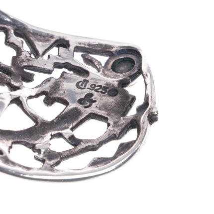 6.25" Carolyn Pollack sterling silver multi-stone southwestern cuff bracelet - Estate Fresh Austin