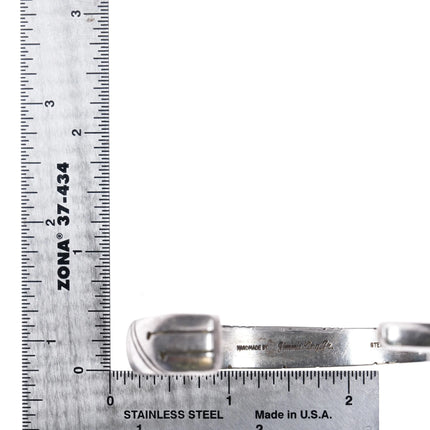6.35" Jimmie King Jr Navajo Hand Chiseled Heavy sterling silver cuff bracelet - Estate Fresh Austin