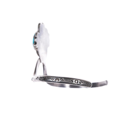 6.1" 1970's Jameson Lee Navajo sterling silver turquoise cuff bracelet - Estate Fresh Austin