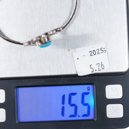 6.1" 1970's Jameson Lee Navajo sterling silver turquoise cuff bracelet - Estate Fresh Austin