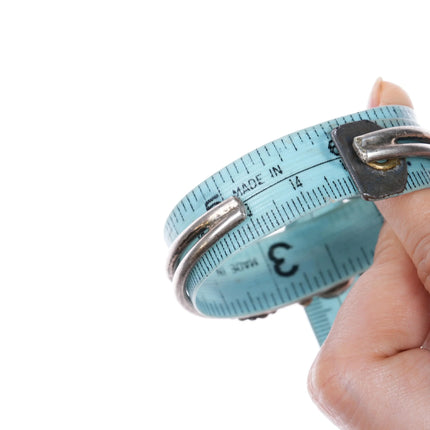 6" 60's-70's Navajo sterling slim/sturdy feather blossom silver cuff bracelet - Estate Fresh Austin