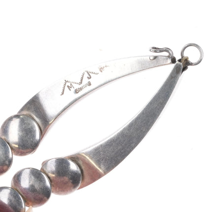 20" Mark Jimenez Apache reversible Onyx pillow bead necklace sterling silver - Estate Fresh Austin