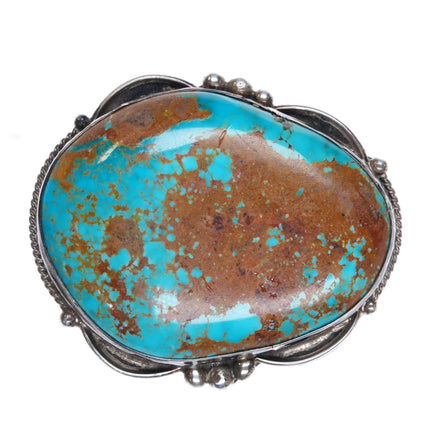 Rosella Paxson-Sandoval Apache nice large turquoise sterling silver belt buckle - Estate Fresh Austin