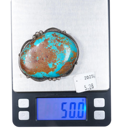 Rosella Paxson-Sandoval Apache nice large turquoise sterling silver belt buckle - Estate Fresh Austin