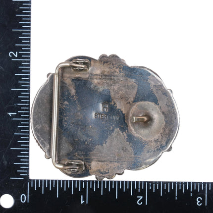 Rosella Paxson-Sandoval Apache nice large turquoise sterling silver belt buckle - Estate Fresh Austin