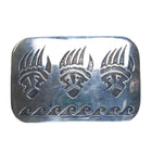 Sharon Cisco Navajo Sterling silver Bear Paw Water/waves overlay belt buckle - Estate Fresh Austin