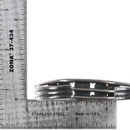 6.5" Vintage Navajo sterling silver 3 stone hearts cuff bracelet /nice turquoise - Estate Fresh Austin