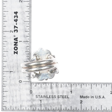 Sz8 SD Navajo green spiderweb Variscite sterling silver ring - Estate Fresh Austin