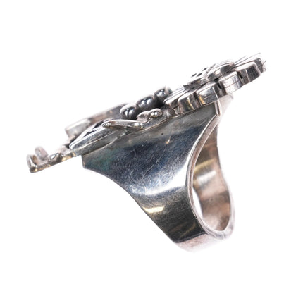 sz7 Herman Vandever Navajo Kachina sunface ring sterling silver - Estate Fresh Austin