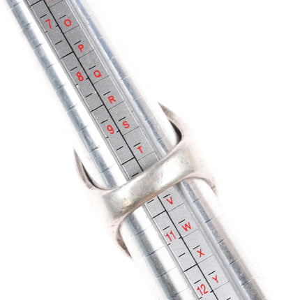 sz10 Huge Loyalita Tsatte Zuni carved turquoise/coral sterling silver ring - Estate Fresh Austin