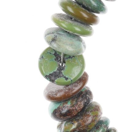 24" Southwestern sterling silver turquoise beaded Heishi necklace - Estate Fresh Austin