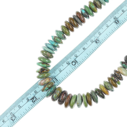 24" Southwestern sterling silver turquoise beaded Heishi necklace - Estate Fresh Austin