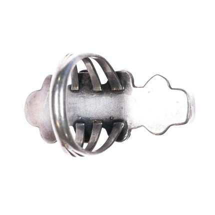 sz6.75 Vintage Zuni Sterling silver turquoise ring 5 stones stamped accents - Estate Fresh Austin