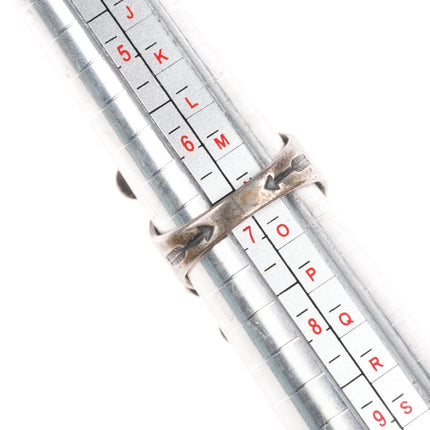 sz6.75 c1940's King's Manassa turquoise Navajo sterling silver snake eye ring - Estate Fresh Austin