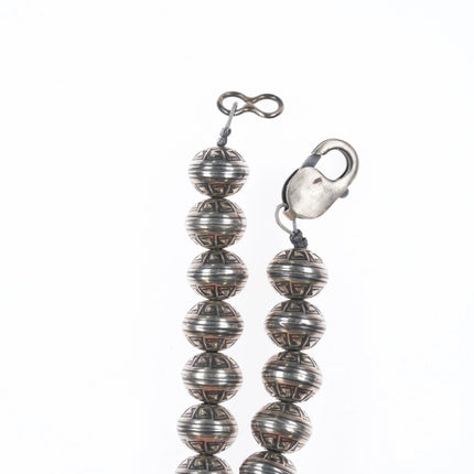 26" Ernest T Bilagody Navajo sterling silver turquoise squash blossom necklace - Estate Fresh Austin