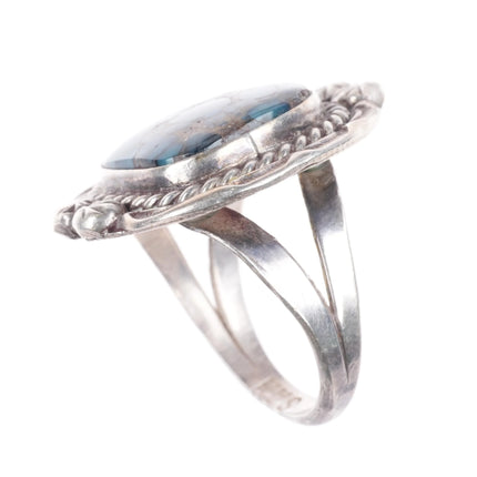 sz7.5 Tully Sam Navajo 60's-70's sterling silver ring with nice turquoise - Estate Fresh Austin