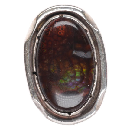 sz7.5 Vintage Navajo sterling silver Arizona fire agate ring - Estate Fresh Austin