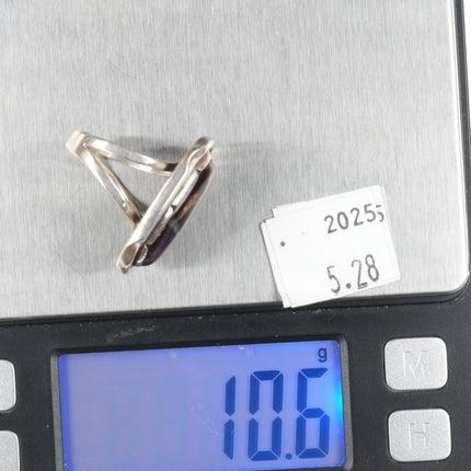 sz7.5 Vintage Navajo sterling silver Arizona fire agate ring - Estate Fresh Austin