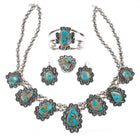 Vintage Navajo sterling silver Necklace, earrings, 6.5