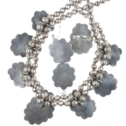 Vintage Navajo sterling silver Necklace, earrings, 6.5" Cuff bracelet sz8.5 Ring - Estate Fresh Austin