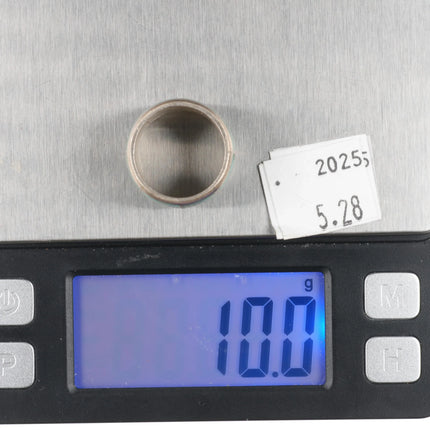 sz7.75 Vintage Zuni wide band Sterling silver turquoise channel inlay ring - Estate Fresh Austin