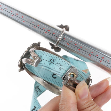 Vintage William Zunie sterling silver sunface squash blossom Cuff bracelet Ring - Estate Fresh Austin