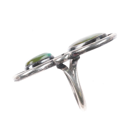 sz8 Vintage 50's-60's Navajo shadowbox sterling silver Royston turquoise ring - Estate Fresh Austin