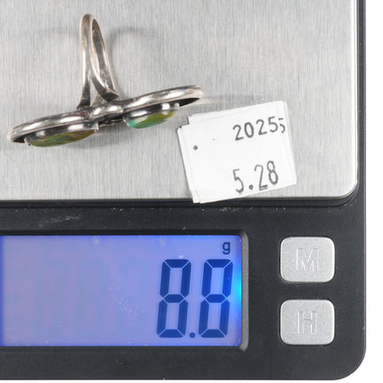 sz8 Vintage 50's-60's Navajo shadowbox sterling silver Royston turquoise ring - Estate Fresh Austin