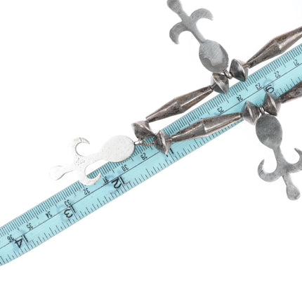 Vintage Navajo tube beads cast silver necklace w/ high grade turquoise - Estate Fresh Austin